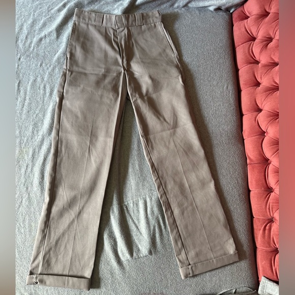 Dickies Gray Trousers Straight Leg Cotton Blend - Picture 2 of 5